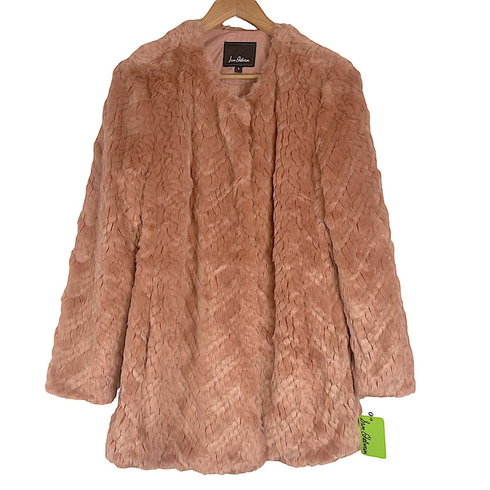 Sam Edelman Faux Fur Coat Dusty Pink Small